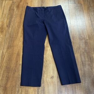 Mario Serrani black & navy print comfort stretch slim fit cropped pants size 10